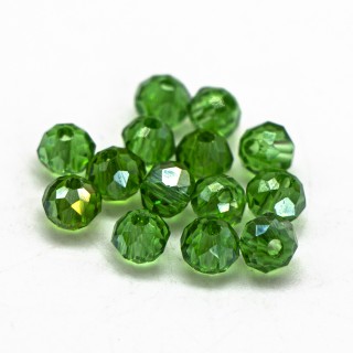 Бусины рондели 4*3мм (зеленый прозрачный)